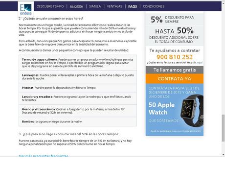 La nueva factura por tarificación horaria Endesa Tempo. Preguntas frecuentes
