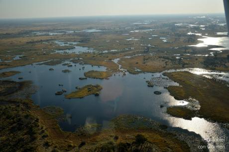 Safari en Botswana, Sobrevolando el Delta del Okavango