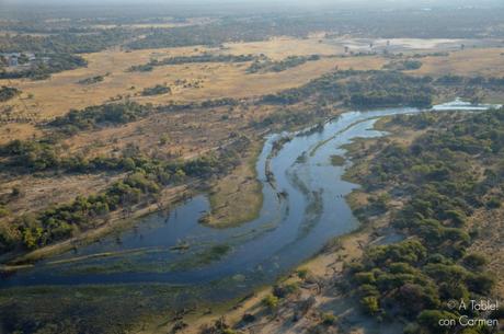 Safari en Botswana, Sobrevolando el Delta del Okavango