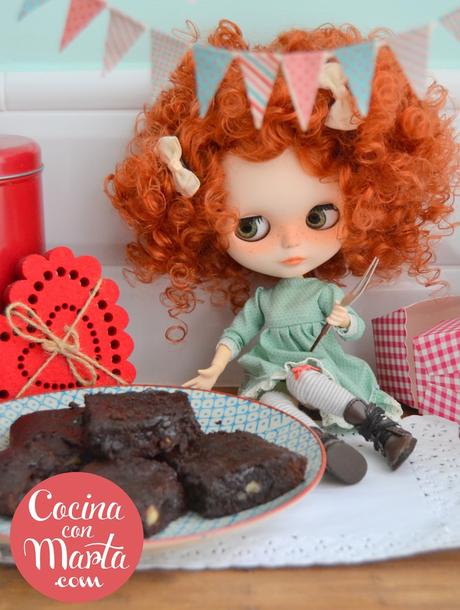 brownie de chocolate, brownies, sin lactosa, alergia a la proteína de la leche, postre para alérgicos, fácil, rápida, receta casera, cocina con marta