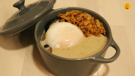 Huevo de corral cocinado a 65º con espuma trufada y boletus Bizikletak Madrid restaurante