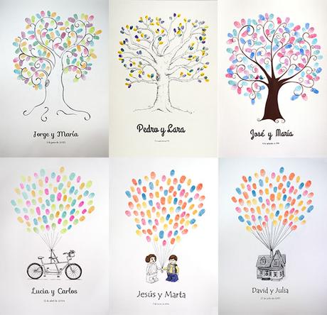 Árbol de huellas como libro de firmas Árbol de huellas como libro de firmas