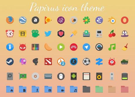 Paquete de iconos Papirus, como instalar en Ubuntu por PPA