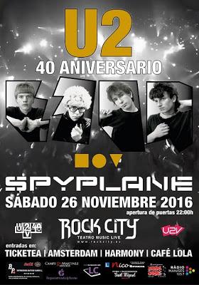 Concierto tributo a U2 el 26 de noviembre en Valencia con Spyplane