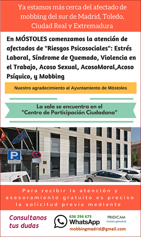 MobbingMadrid Ya estamos más cerca del afectado de mobbing del sur de Madrid,Toledo,Ciudad Real y Extremadura