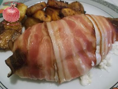 Pechugas de pollo con queso y bacon