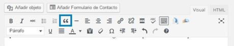 WordPress para principiantes: Escribir un post wordpress-barra-herramientas-cita