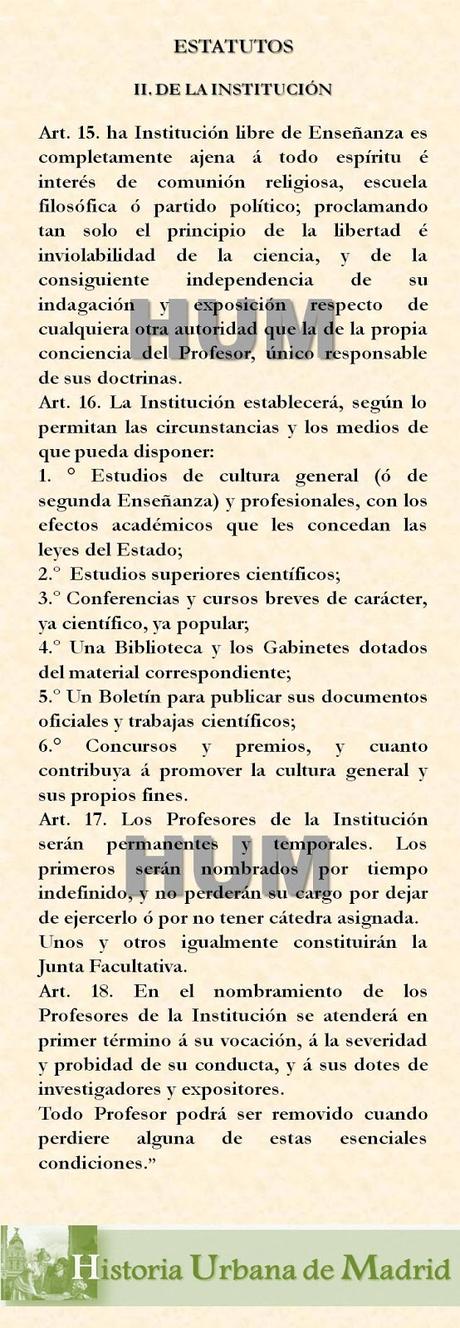 Madrid, 140 años atrás. Sesión inaugural de la Institución Libre de Enseñanza Madrid, 140 años atrás. Sesión inaugural de la Institución Libre de Enseñanza