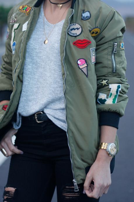 Bomber con parches de Gamiss Bomber con parches de Gamiss