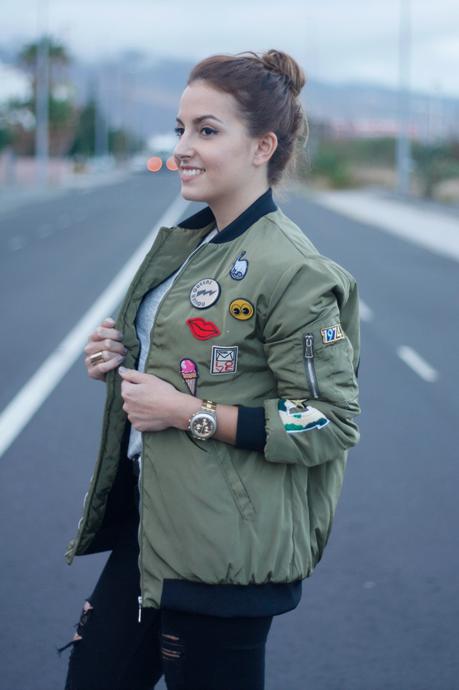 Bomber con parches de Gamiss Bomber con parches de Gamiss