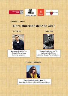 LA MANO DE MIDAS PREMIO LIBRO MURCIANO DEL AÑO 2015