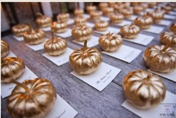 Decoración de boda en tonos dorados