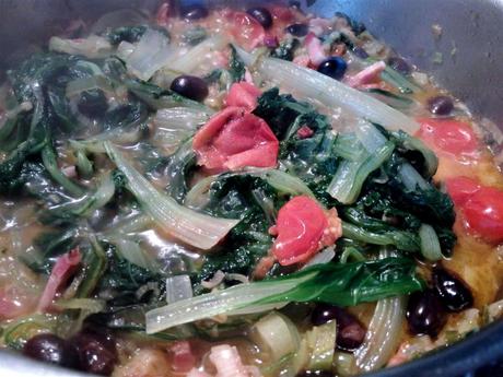 Acelgas rehogadas con panceta – Acelgas con almendras – Bietole con pancetta e mandorle acelgasalmendras4