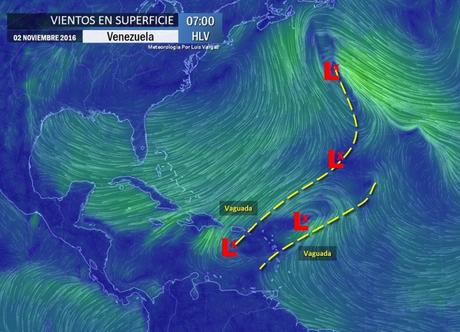 ATENTOS! Potente Vaguada prolongada a El Caribe mantiene inestabilidad de cuidado hasta Venezuela