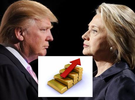 Trump supera a Clinton en las encuestas y el oro se dispara por incertidumbre Precio del oro sube Donald Trump