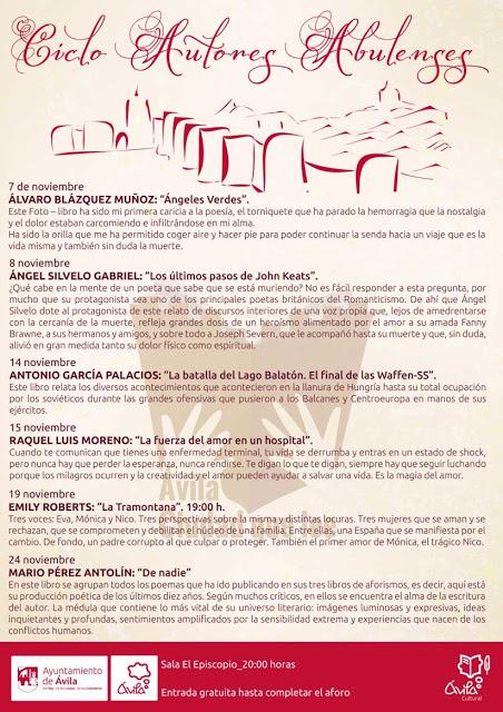 ÁNGEL SILVELO PARTICIPA EN EL CICLO DE AUTORES ABULENSES: 8 DE NOVIEMBRE.- SALA EPISCOPIO A 20,00 HORAS.- LA CONEXIÓN ABULENSE DEL POETA ROMÁNTICO INGLÉS JOHN KEATS ÁNGEL SILVELO PARTICIPA EN EL CICLO DE AUTORES ABULENSES: 8 DE NOVIEMBRE.- SALA EPISCOPIO A 20,00 HORAS.- LA CONEXIÓN ABULENSE DEL POETA ROMÁNTICO INGLÉS JOHN KEATS