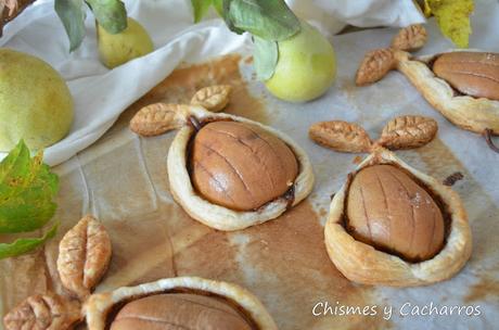 Peras de Hojaldre con Crema de Cacao