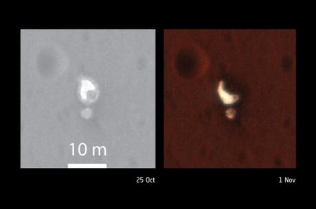 Nuevas imágenes en color del sitio donde impactó la sonda Schiaparelli Nuevas imágenes en color del sitio donde impactó la sonda Schiaparelli