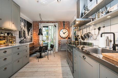 Una cocina y el ladrillo visto 02