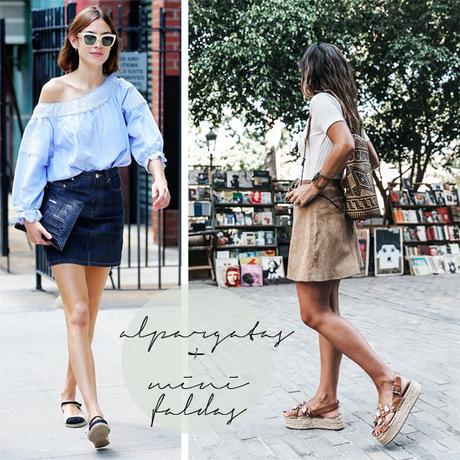 Casual style: 8 outfits de verano con alpargatas jeans and leather mini skirts combinated with espadrilles