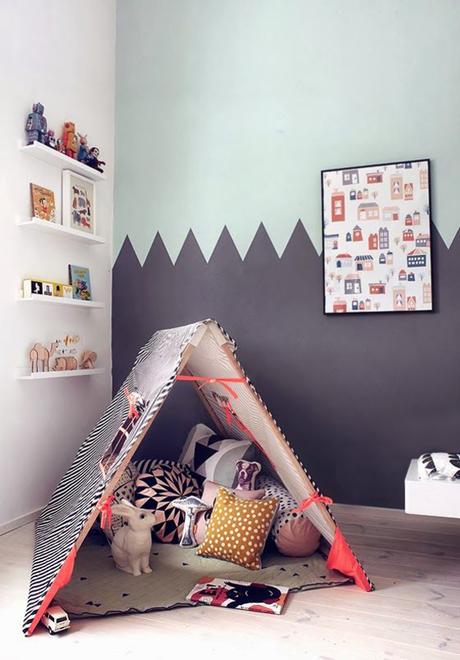 ideas to decorate kids rooms with shelter tents