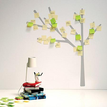 Vinilo de árbol con post-its