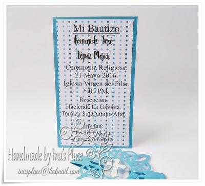 Invitación Mi Bautizo - Polar Blue - Handmade Baptism Invitation (Boys)