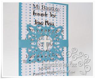 Invitación Mi Bautizo - Polar Blue - Handmade Baptism Invitation (Boys)