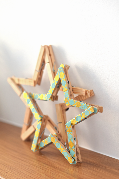 2 maneras de hacer estrellas con pinzas/ 2 ways to make clothespins stars for christmas