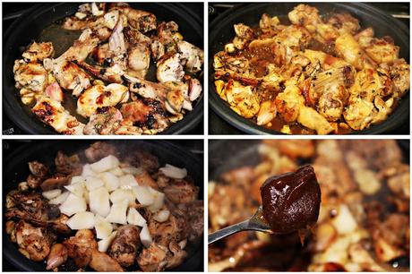 CONEJO AL AJILLO CON MEMBRILLO Y PERA CONEJO AL AJILLO CON MEMBRILLO Y PERA