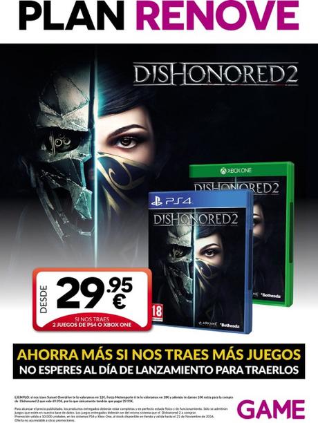 GAME revela sus incentivos y regalos exclusivos por la compra de Dishonored 2 renovedishonored