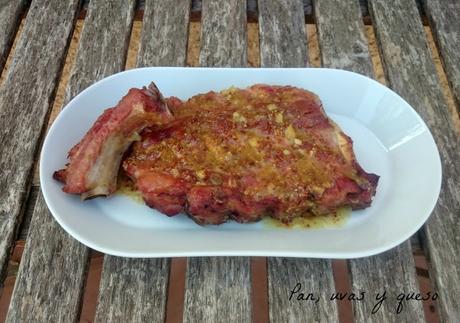 Costillas de cerdo asadas con salsa de mostaza (tradicional o Crock-Pot)