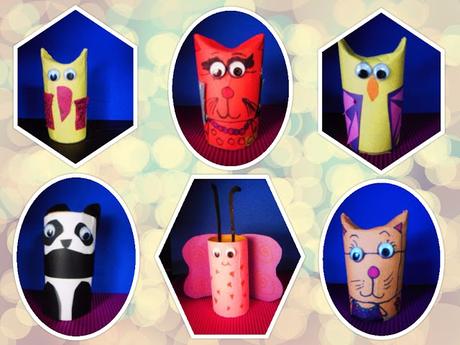 Reciclando tubos de cartón Reciclando tubos de cartón