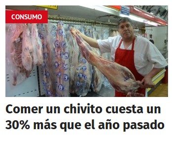 Comer un chivito cuesta un 30% más que el año pasado Comer un chivito cuesta un 30% más que el año pasado