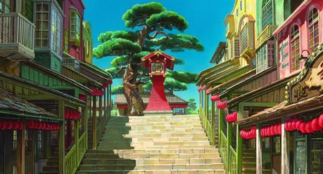 Escenarios Ghibli: Camino a la casa de baños, en 'El viaje de Chihiro'