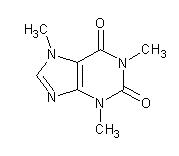 Estructura química de la cafeína cafeina