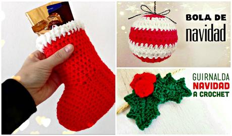 3 adornos de Navidad a crochet ,