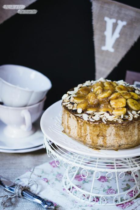 Tarta de Queso con Plátano Caramelizado