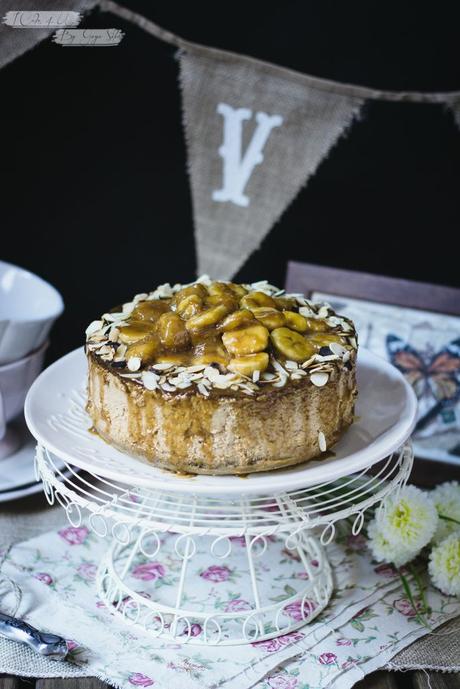 Tarta de Queso con Plátano Caramelizado