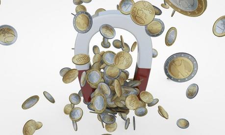 14282753 - money magnet with euro coins