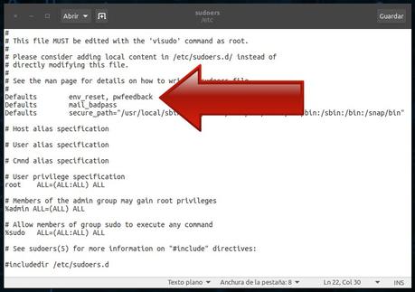 Como ver asteriscos cuando tecleamos la contraseña en la Terminal de Ubuntu Como ver asteriscos cuando tecleamos la contraseña en la Terminal de Ubuntu