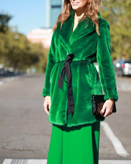 GREEN FUR COAT