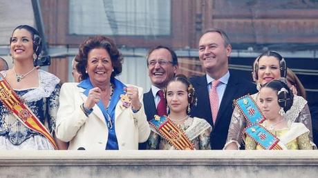 Rita Barberá durante la mascletà