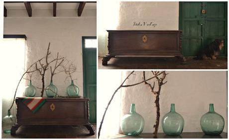 DECORACIÓN DE NAVIDAD CON DAMAJUANAS Y RAMAS DECORACIÓN DE NAVIDAD CON DAMAJUANAS Y RAMAS