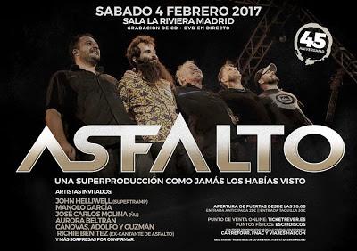 Manolo García, José Carlos Molina, Aurora Beltrán y Cánovas, Rodrigo y Guzmán, invitados al 45 aniversario de Asfalto