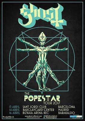 Ghost actuarán en abril en Barcelona, Madrid y Bilbao Ghost actuarán en abril en Barcelona, Madrid y Bilbao