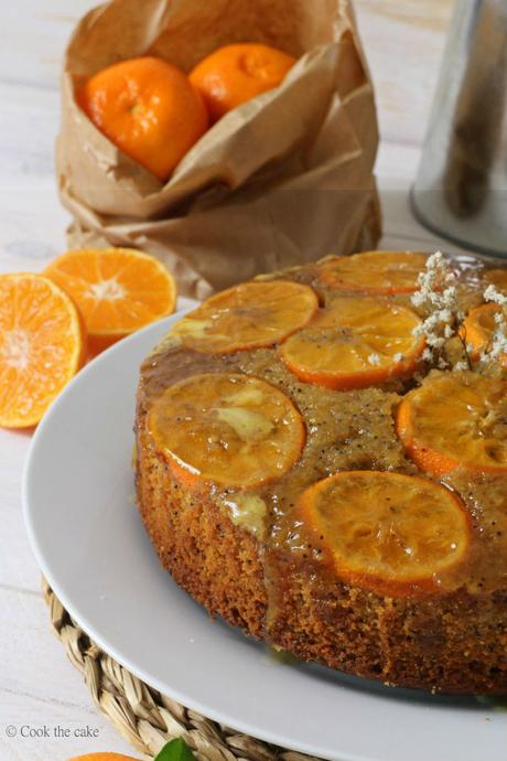 bizcocho invertido de mandarina, poppy seeds, tangerine upside down cake