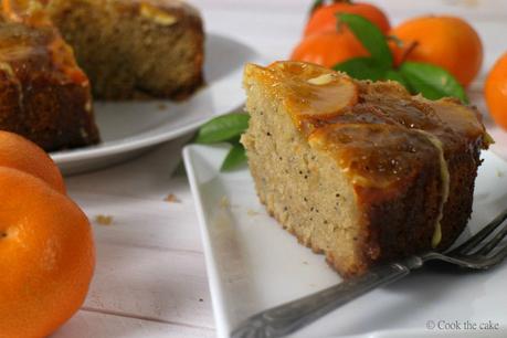 bizcocho invertido de mandarina, poppy seeds, tangerine upside down cake