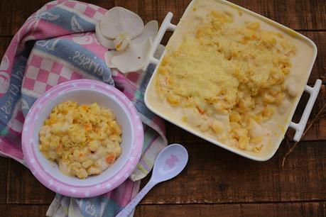 Tiburones con merluza y bechamel