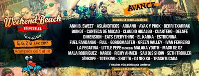Weekend Beach 2017: Mägo de Oz, Green Valley, Iván Ferreiro, Mala Rodríguez, Narco, Toteking + Shotta, Berri Txarrak... Weekend Beach 2017: Mägo de Oz, Green Valley, Iván Ferreiro, Mala Rodríguez, Narco, Toteking + Shotta, Berri Txarrak...